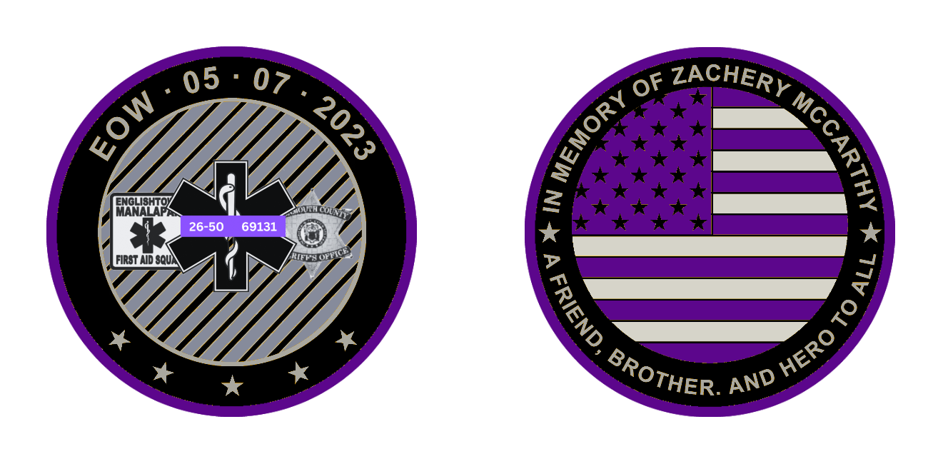 Double sided memorial challenge coin